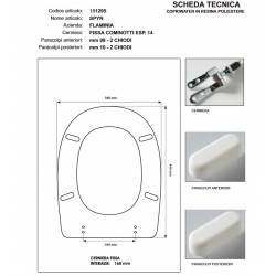 Copriwater Flaminia  SPIN NERO  Cerniera Rallentata Soft Close Cromo-Sedile-Asse Wc
