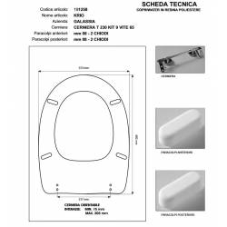 Copriwater Galassia KRIO sospeso BIANCO Cerniera Rallentata Soft Close Cromo-Sedile-Asse Wc