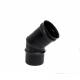 Curva Angolo 45° Diam.80mm  Monoparete Inox Nero per Stufe e Camini