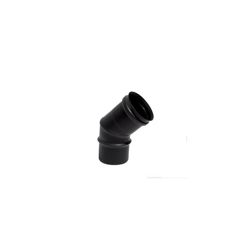 Curva Angolo 45° Diam.80mm  Monoparete Inox Nero per Stufe e Camini