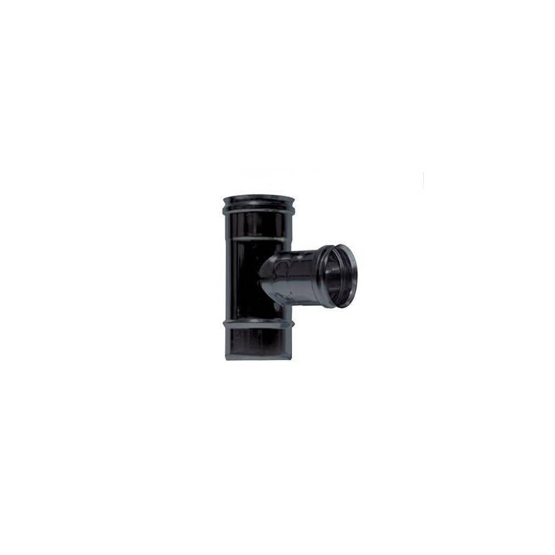 Raccordo T 90° Femmina Diam.80mm Monoparete Inox Nero Stufe e Camini