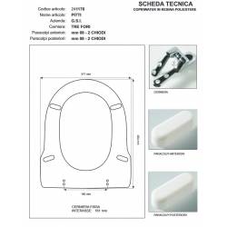 Copriwater G.S.I PITTI BIANCO Cerniera Rallentata Soft Close cromo-Sedile-Asse Wc