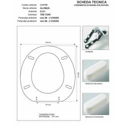 Copriwater G.S.I GLOBUS BIANCO Cerniera Rallentata Soft Close cromo-Sedile-Asse Wc