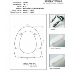 Copriwater G.S.I TECLA BIANCO Cerniera Rallentata Soft Close cromo-Sedile-Asse Wc