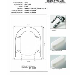 Copriwater G.S.I EMBASSY BIANCO Cerniera Rallentata Soft Close cromo-Sedile-Asse Wc