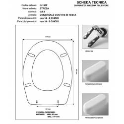 Copriwater G.S.I STRESA BIANCO Cerniera Rallentata Soft Close cromo-Sedile-Asse Wc