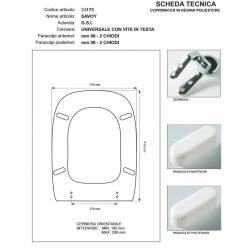 Copriwater G.S.I SAVOY BIANCO Cerniera Rallentata Soft Close cromo-Sedile-Asse Wc