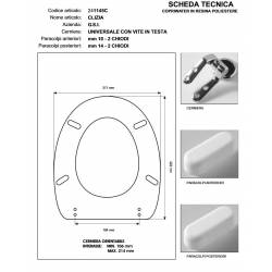Copriwater G.S.I CLIZIA NERO Cerniera Rallentata Soft Close cromo-Sedile-Asse Wc