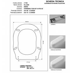 Copriwater Hidra ELLADE  BIANCO Cerniera Rallentata Soft Close Cromo-Sedile-Asse Wc