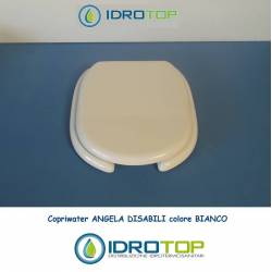 Copriwater Hidra ANGELA DISABILI  BIANCO Cerniera Rallentata Soft Close Cromo-Sedile-Asse Wc