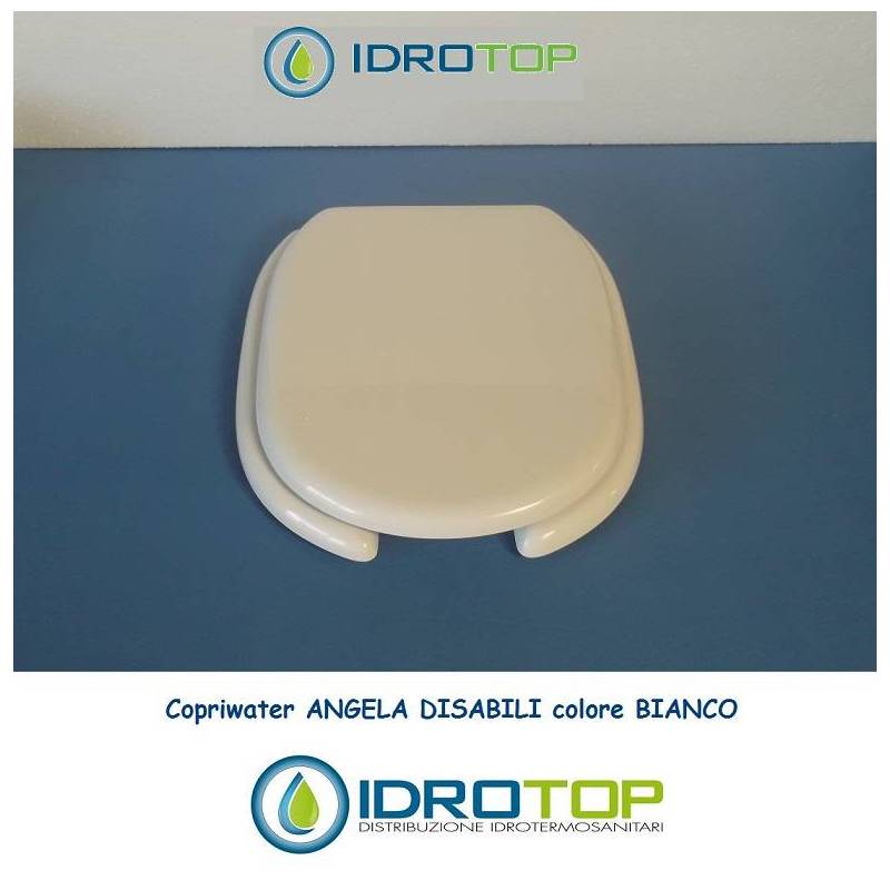 Copriwater Hidra ANGELA DISABILI  BIANCO Cerniera Cromo-Sedile-Asse Wc