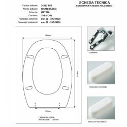 Copriwater Hatria  GRAN SASSO CHAMPAGNE  Cerniera Rallentata Soft Close Cromo-Sedile-Asse Wc