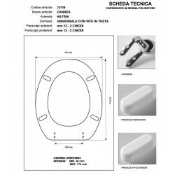 Copriwater Hatria  CANNES CHAMPAGNE Cerniera Rallentata Soft Close Cromo-Sedile-Asse Wc