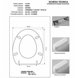 Copriwater Hatria  ERIKA NERO  Cerniera Rallentata Soft Close Cromo-Sedile-Asse Wc