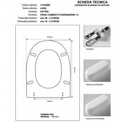 Copriwater Hatria  LARA BIANCO  Cerniera Rallentata Soft Close Cromo-Sedile-Asse Wc