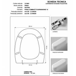 Copriwater Hatria  ONDA BIANCO Cerniera Rallentata Soft Close Cromo-Sedile-Asse Wc