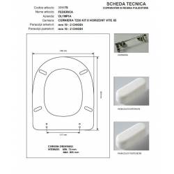 Copriwater RUBINO - VELA 2 - FEDERICA Olympia Bianco con cerniera Rallentata Soft Close Cormo