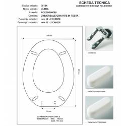 Copriwater Pozzi Ginori ULTRA VERDE R.G.  Cerniera Rallentata Soft Close Cromo-Sedile-Asse Wc