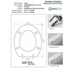 Copriwater AMBRA - MERKUR Olympia Bianco con cerniera Rallentata Soft Close Cromo