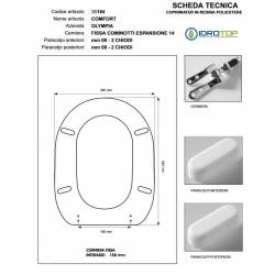 Copriwater COMFORT Olympia Bianco con cerniera Rallentata Soft Close Cromo
