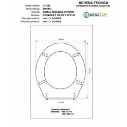 Copriwater IMPERO Olympia Bianco con cerniera Rallentata Soft Close Cromo