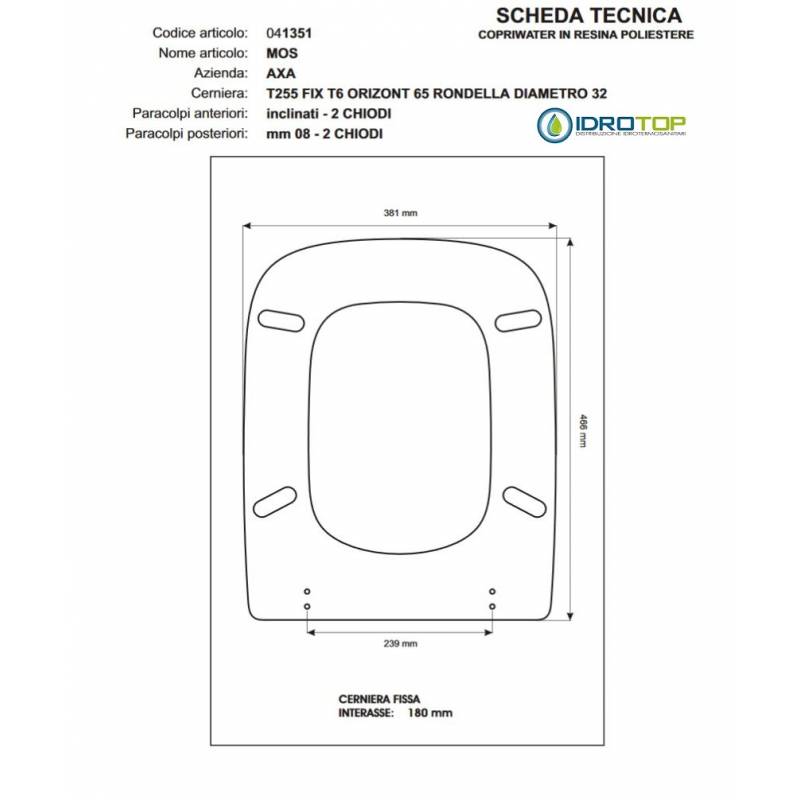 Copriwater MOS AXA Rosa Orientale Cerniera Rallentata Soft Close Cromo