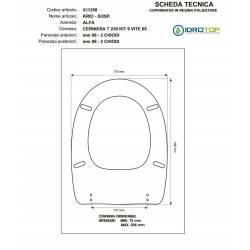 Copriwater Alfa KRIO SOSP. BIANCO Cerniera Cromo-Sedile-Asse Wc