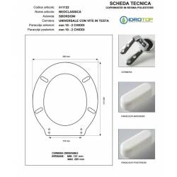 Copriwater NEOCLASSICA Bianco cerniera Oro-Sbordoni 