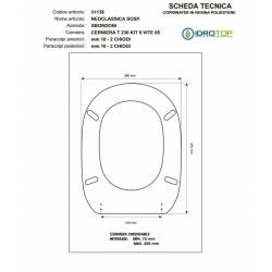 Copriwater NEOCLASSICA SOSPESO Bianco cerniera Rallentata Soft Close Oro-Sbordoni