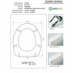 Copriwater FULL 56 Bianco Cerniera Cromo-Azzurra 