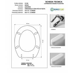 Copriwater GIOVE Bianco Cerniera Rallentata Soft Close Cromo-Azzurra