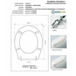 Copriwater GIUNONE-JUBILEAN Bianco Cerniera Cromo-Azzurra 