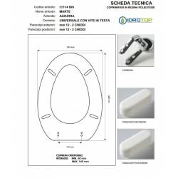 Copriwater MARTE Whisky Cerniera Rallentata Soft Close Cromo-Azzurra