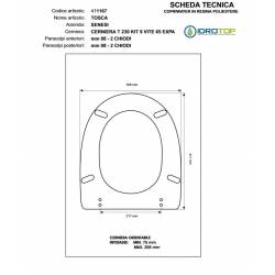Copriwater Senesi  TOSCA BIANCO  Cerniera Rallentata Soft Close Cromo-Sedile-Asse Wc