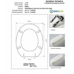Copriwater Simas ALFA-BETA BIANCO Cerniera Rallentata Soft Close Cromo-Sedile-Asse Wc