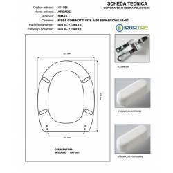 Copriwater Simas ARCADE BIANCO Cerniera Rallentata Soft Close Cromo-Sedile-Asse Wc