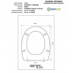 Copriwater Simas DEBORAH BIANCO Cerniera Rallentata Soft Close Cromo-Sedile-Asse Wc