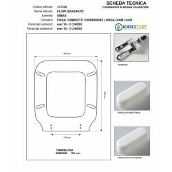 Copriwater Simas FLOW QUADRATO BIANCO Cerniera Rallentata Soft Close Cromo-Sedile-Asse Wc