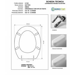 Copriwater Simas GATTEO BIANCO Cerniera Rallentata Soft Close Cromo-Sedile-Asse Wc