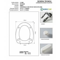 Copriwater Simas INFANZIA BIANCO Cerniera Rallentata Soft Close Cromo-Sedile-Asse Wc