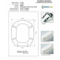 Copriwater Simas PLANA  BIANCO Cerniera Cromo-Sedile-Asse Wc