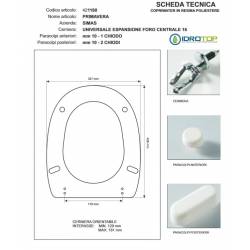 Copriwater Simas PRIMAVERA BIANCO Cerniera Rallentata Soft Close Cromo-Sedile-Asse Wc