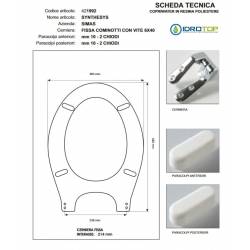 Copriwater Simas SYNTHESYS BIANCO Cerniera Rallentata Soft Close Cromo-Sedile-Asse Wc