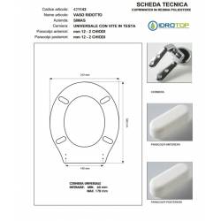 Copriwater Simas VASO RIDOTTO BIANCO Cerniera Rallentata Soft Close Cromo-Sedile-Asse Wc