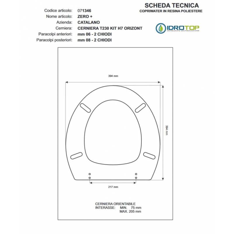 Copriwater Catalano ZERO+ BIANCO  Cromo-Sedile-Asse Wc Cerniera Rallentata Soft Close