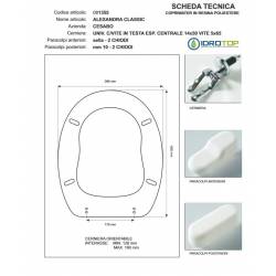 Copriwater ALEXANDRA Cesabo Bianco con cerniera Rallentata Soft Close Cromo