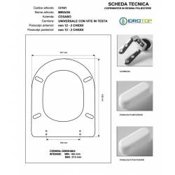 Copriwater MIRAGE Cesabo Bianco con cerniera Rallentata Soft Close Cromo