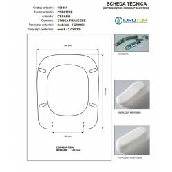 Copriwater PRESTIGE Cesabo Bianco con cerniera Rallentata Soft Close Cromo