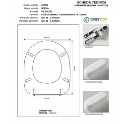 Copriwater SFERA Cesabo Bianco con cerniera Rallentata Soft Close Cromo