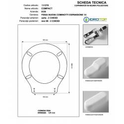 Copriwater COMPACT Eos Bianco Cerniera Cromo 